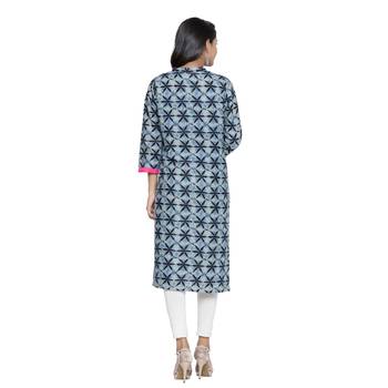 Grey printed cotton cotton-kurtis 2