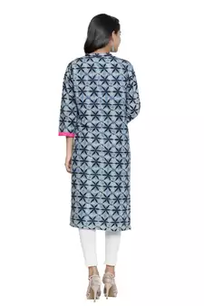 Grey printed cotton cotton-kurtis