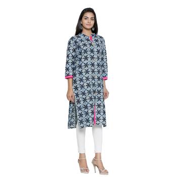Grey printed cotton cotton-kurtis 4