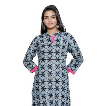 Grey printed cotton cotton-kurtis 5