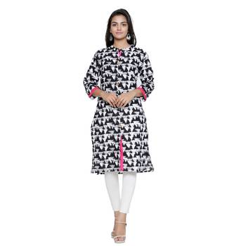Black printed cotton cotton-kurtis 1