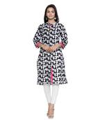 Black printed cotton cotton-kurtis