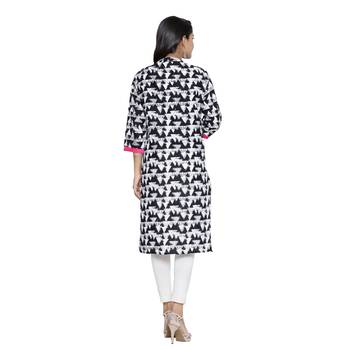 Black printed cotton cotton-kurtis 2