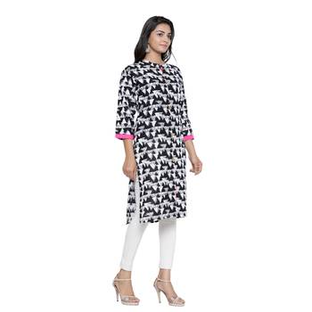 Black printed cotton cotton-kurtis 4