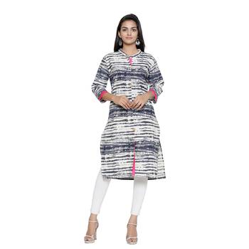 Off-white printed cotton cotton-kurtis 1