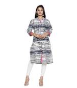 Off-white printed cotton cotton-kurtis
