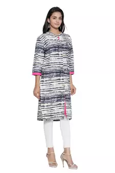 Off-white printed cotton cotton-kurtis