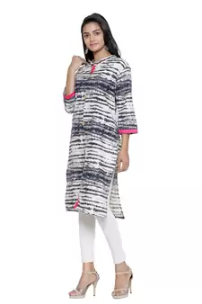 Off-white printed cotton cotton-kurtis
