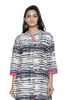 Off-white printed cotton cotton-kurtis