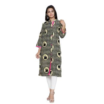 Black printed cotton cotton-kurtis 1