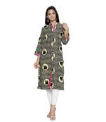 Black printed cotton cotton-kurtis