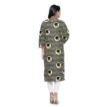 Black printed cotton cotton-kurtis 2