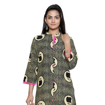 Black printed cotton cotton-kurtis 5