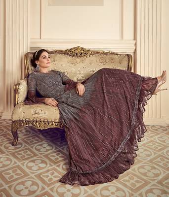 Grey embroidered net salwar 4
