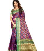 Purple woven art silk sarees saree with blouse