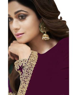 Purple embroidered georgette salwar 3
