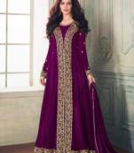 Purple embroidered georgette salwar