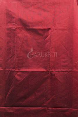 Black Blended Cotton Jamdani With Red Pallu 2