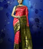 Cerise Pink Manipuri Silk With Zari Weaving