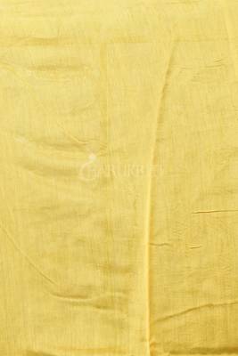 Yellow Chanderi Silk Saree With Black Print And Zari Border 3