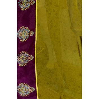 Mehendi printed georgette saree with blouse 3