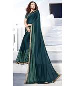 Sky blue printed chiffon saree with blouse