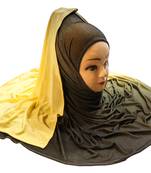 Justkartit Women'S Yellow Color Casual Wear Jersey Stretchable 2 Shade Hijab Scarf Dupatta