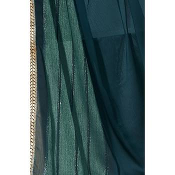 Sky blue printed chiffon saree with blouse 3