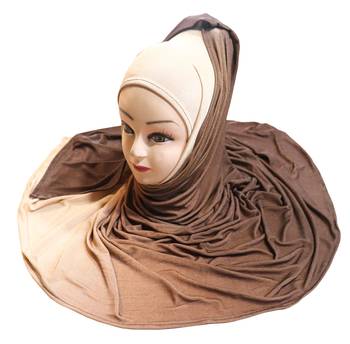 Justkartit Women'S Daily Wear 2 Shade Jersey Stretchable Material Hijab Scarf Dupatta 5