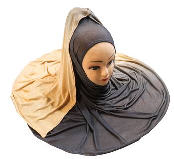 Justkartit Women'S Met Blue Color 2 Shade Jersey Stretchable Material Hijab Scarf Dupatta 1