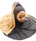 Justkartit Women'S Met Blue Color 2 Shade Jersey Stretchable Material Hijab Scarf Dupatta