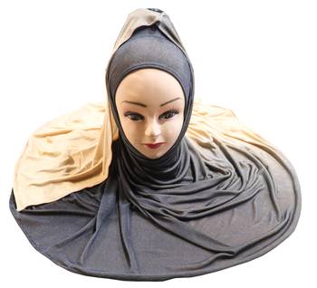 Justkartit Women'S Met Blue Color 2 Shade Jersey Stretchable Material Hijab Scarf Dupatta 2