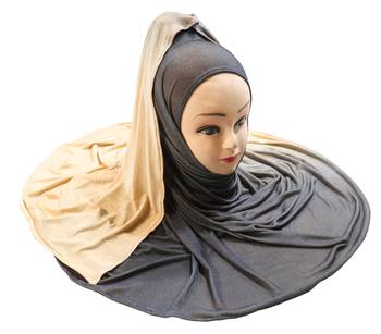 Justkartit Women'S Met Blue Color 2 Shade Jersey Stretchable Material Hijab Scarf Dupatta 3