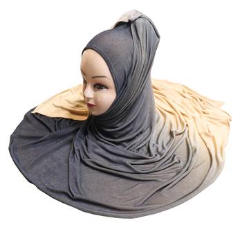 Justkartit Women'S Met Blue Color 2 Shade Jersey Stretchable Material Hijab Scarf Dupatta 4