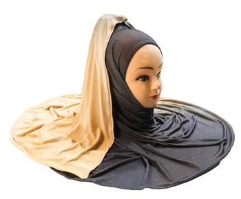 Justkartit Women'S Met Blue Color 2 Shade Jersey Stretchable Material Hijab Scarf Dupatta 5
