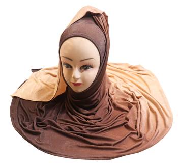 Justkartit Women'S 2 Shade Jersey Stretchable Material Hijab Scarf Dupatta 2