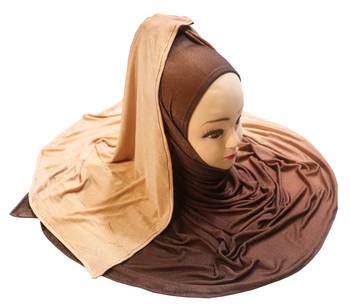Justkartit Women'S 2 Shade Jersey Stretchable Material Hijab Scarf Dupatta 4