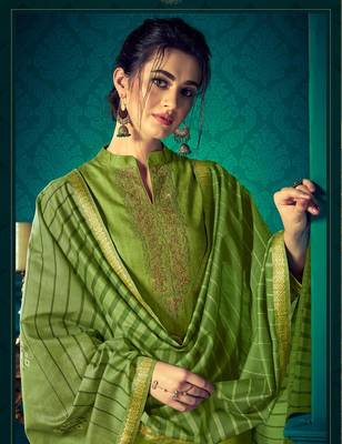 Green embroidered cotton salwar 2