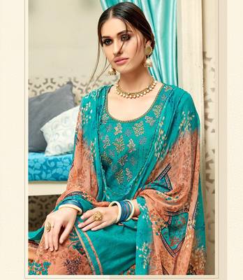 Sea-green digital print cotton salwar 2