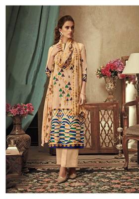 Cream digital print rayon salwar 1