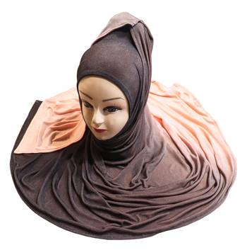 Justkartit Women'S 2 Shade Jersey Stretchable Material Hijab Scarf Dupatta 2