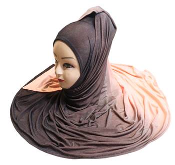 Justkartit Women'S 2 Shade Jersey Stretchable Material Hijab Scarf Dupatta 4