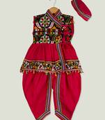 Pink kedia with pom pom lace for boys