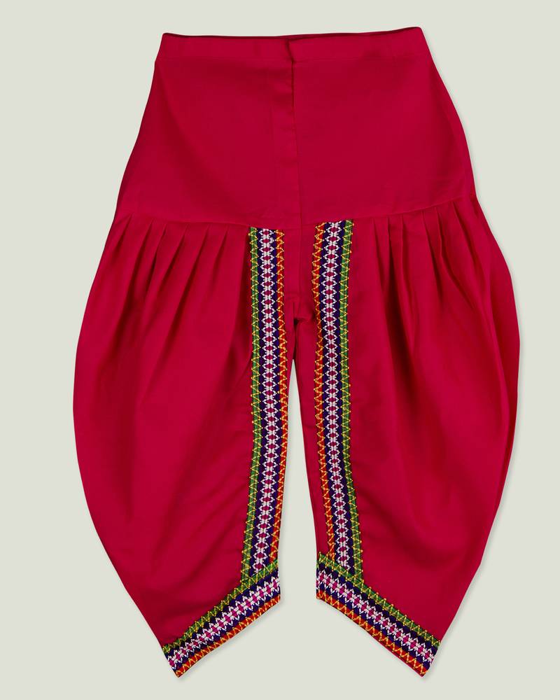 Pink kedia with pom pom lace for boys