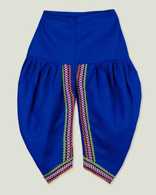 Royal Blue Kedia with pom pom lace for boys 4