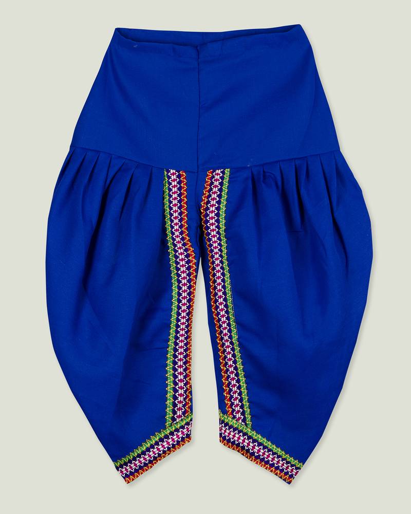 Royal Blue Kedia with pom pom lace for boys