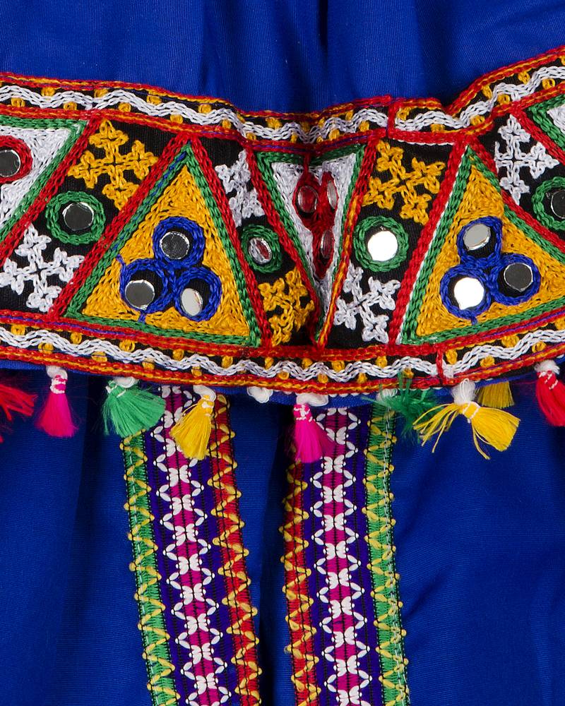 Royal Blue Kedia with pom pom lace for boys