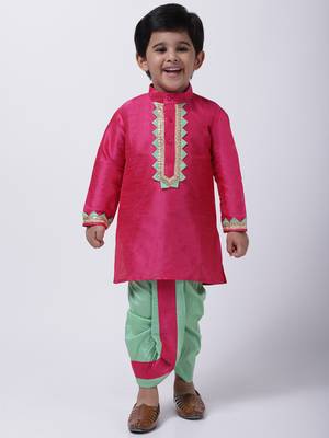 Purple Full Sleeve Dhoti Kurta For Boys 1