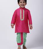 Purple Full Sleeve Dhoti Kurta For Boys