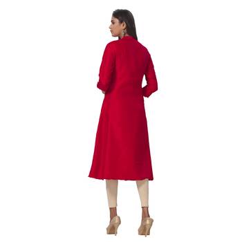 Red embroidered georgette ethnic-kurtis 2